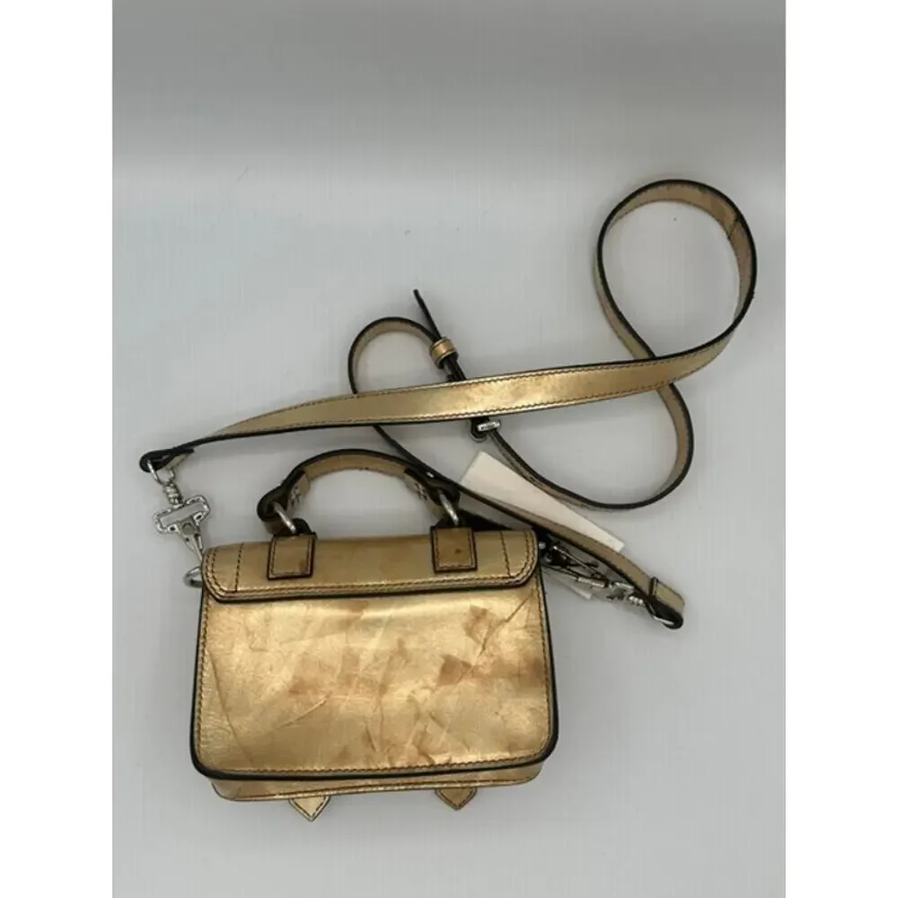 Proenza Schouler PS1 Micro Metallic Gold Crossbody Bag Satchel Authentic NWT